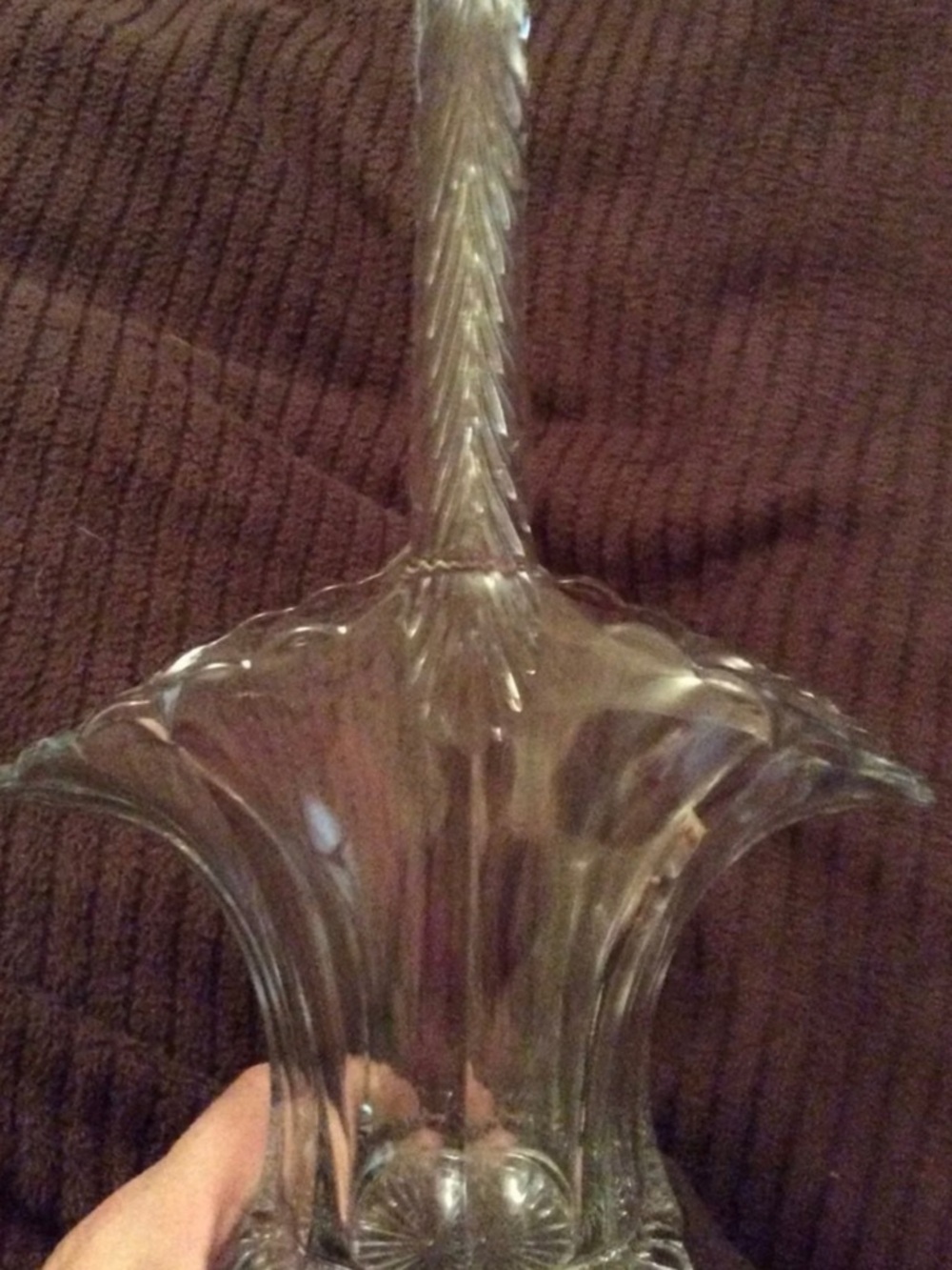 Antique 1920s Duncan Miller pressed glass bridal basket